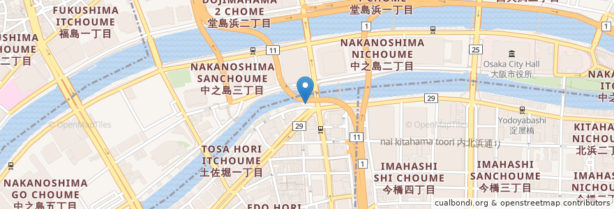 Mapa de ubicacion de とまり木 en Japon, Préfecture D'Osaka, 大阪市, 北区.