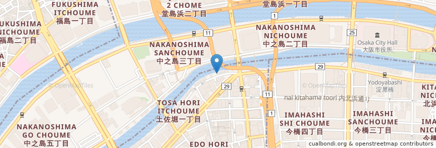 Mapa de ubicacion de 鳥舞台 en Japan, Osaka Prefecture, Osaka, Kita Ward.
