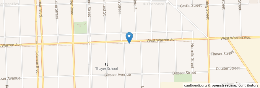 Mapa de ubicacion de Hamzeh Pharmacy en 美利坚合众国/美利堅合眾國, 密歇根州, Wayne County, Dearborn.