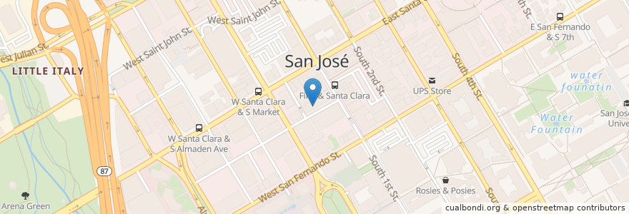 Mapa de ubicacion de Labyrinth Bar & Kitchen en Соединённые Штаты Америки, Калифорния, Santa Clara County, San Jose.