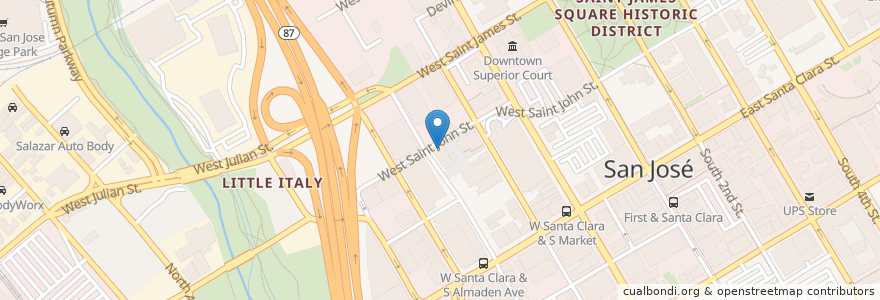 Mapa de ubicacion de Jora Ceviche Bar en Verenigde Staten, Californië, Santa Clara County, San Jose.
