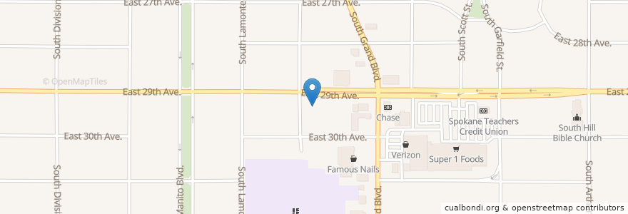 Mapa de ubicacion de Manito Presbyterian Church en 美利坚合众国/美利堅合眾國, 华盛顿州 / 華盛頓州, Spokane County, Spokane.