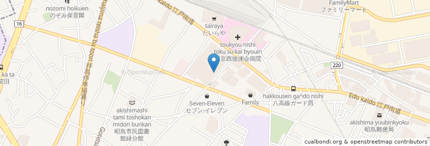 Mapa de ubicacion de バスキンロビンス en 日本, 東京都, 昭島市.