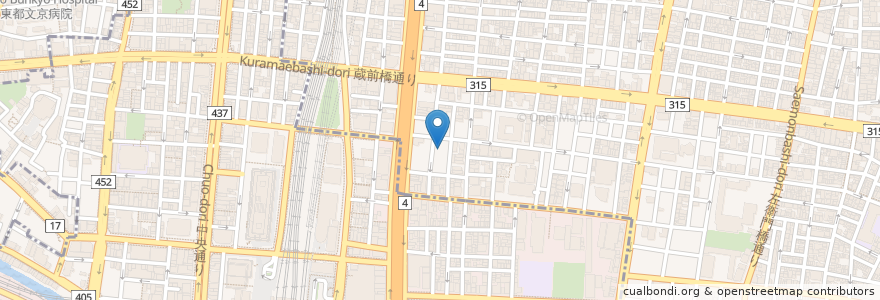 Mapa de ubicacion de 台東児童館 en اليابان, 東京都.