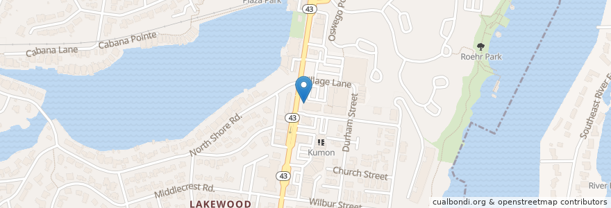 Mapa de ubicacion de Subway en Amerika Syarikat, Oregon, Clackamas County, Lake Oswego.