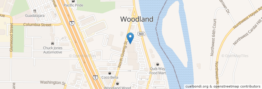 Mapa de ubicacion de Hi-School Pharmacy en United States, Washington, Cowlitz County, Woodland.