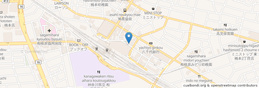 Mapa de ubicacion de レッドキングコング橋本店 en Japan, Kanagawa Prefecture, Sagamihara, Midori Ward.
