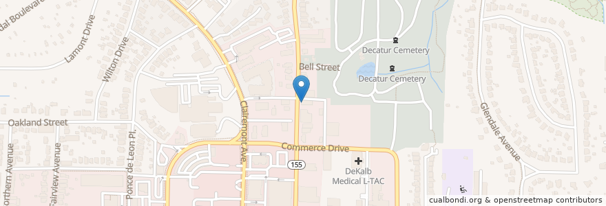 Mapa de ubicacion de Church Street Animal Hospital en アメリカ合衆国, ジョージア州, Dekalb County, Decatur.