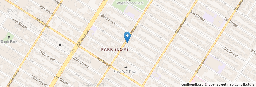 Mapa de ubicacion de Park Slope Psychic en Estados Unidos De América, Nueva York, Nueva York, Brooklyn.