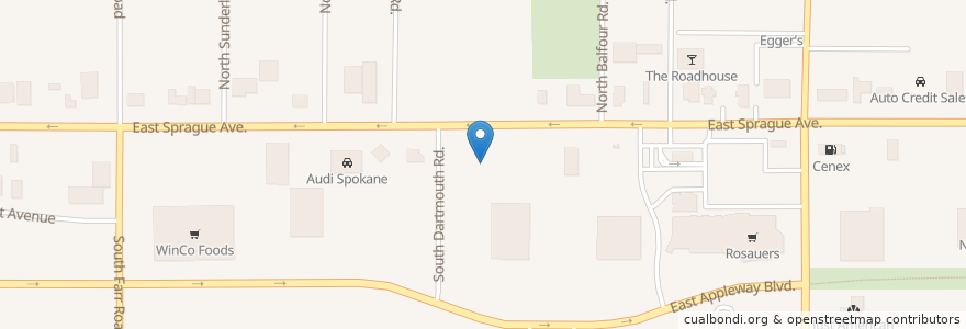 Mapa de ubicacion de Spokane Valley City Hall en アメリカ合衆国, ワシントン州, Spokane County, Spokane Valley.
