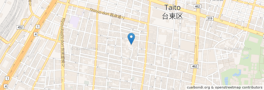 Mapa de ubicacion de 海禅寺 en 日本, 東京都, 台東区.