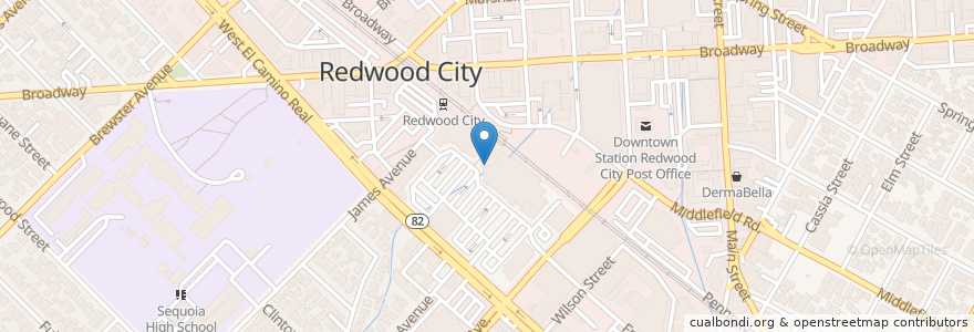 Mapa de ubicacion de Noah's Bagels en Stati Uniti D'America, California, San Mateo County, Redwood City.