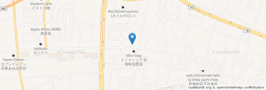 Mapa de ubicacion de ピカチュウの自販機 en اليابان, 宮城県, 石巻市.