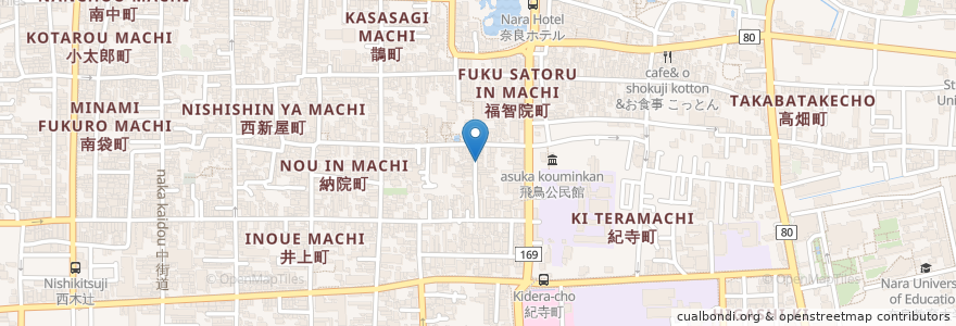 Mapa de ubicacion de サイド en Japonya, 奈良県, 奈良市.