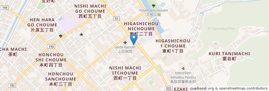 Mapa de ubicacion de 上田病院内科 en Japão, 鳥取県, 鳥取市.