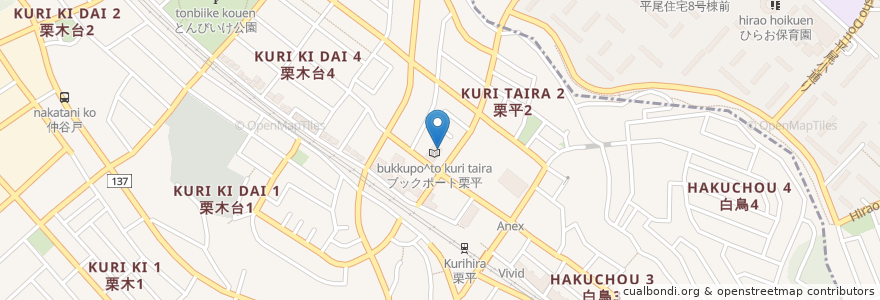 Mapa de ubicacion de 栗の木 en Japan, 神奈川県, 川崎市, 麻生区.