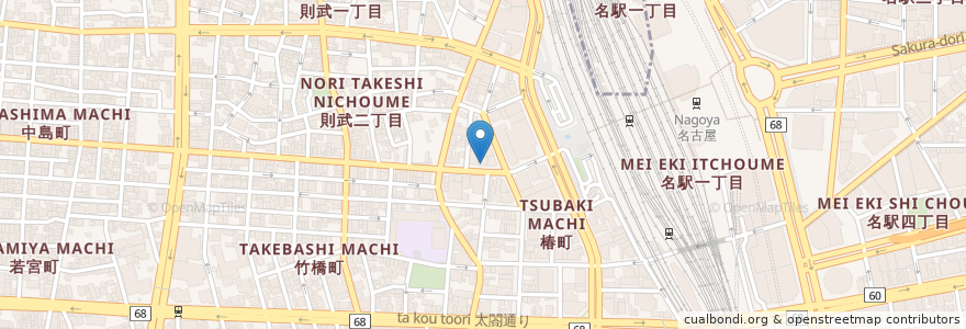 Mapa de ubicacion de 本郷亭 en Japón, Prefectura De Aichi, Nagoya, 中村区.