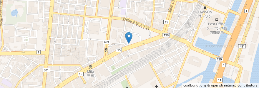 Mapa de ubicacion de 浪花かすうどん むねひろ en Giappone, Tokyo, Minato.