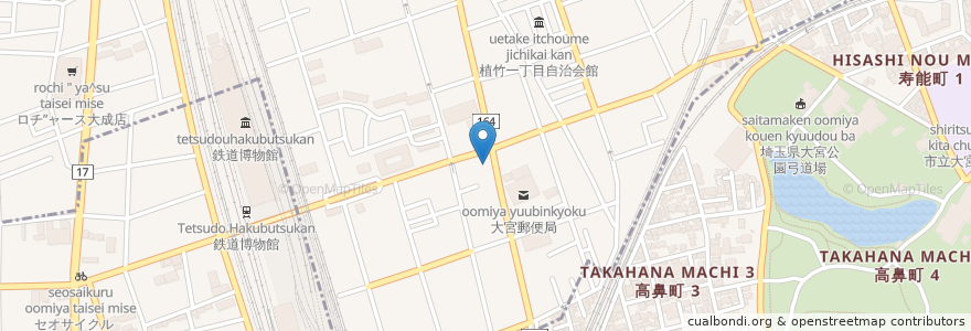 Mapa de ubicacion de 東和銀行大宮支店大宮北支店 en Japan, Präfektur Saitama, Saitama, 大宮区.