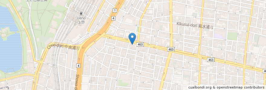Mapa de ubicacion de Kurand sake market ueno en Giappone, Tokyo, 台東区.