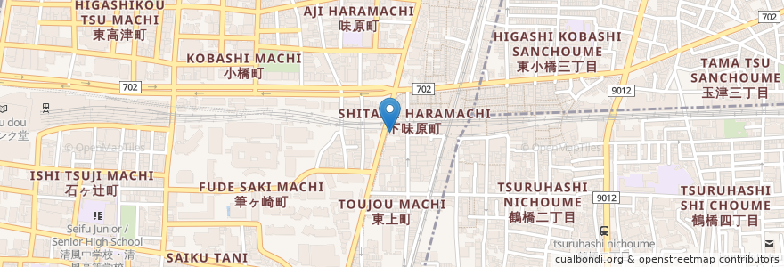 Mapa de ubicacion de バランス整骨院 en Giappone, Prefettura Di Osaka, 大阪市, 天王寺区.
