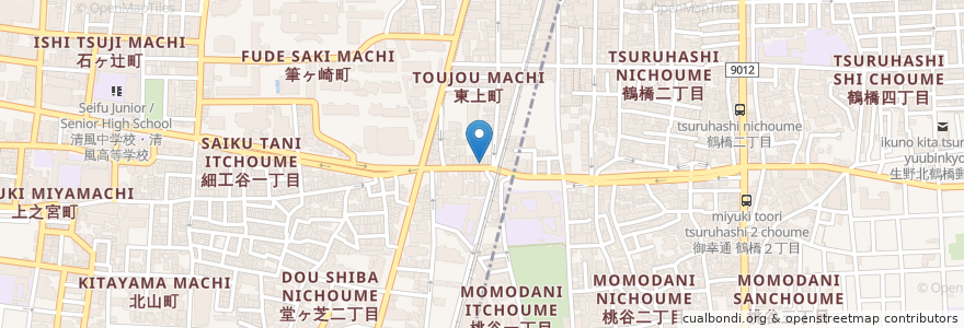 Mapa de ubicacion de 高津日光堂 en 일본, 오사카부, 오사카, 天王寺区.