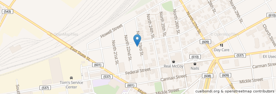 Mapa de ubicacion de Calvary Bible Tabernacle en アメリカ合衆国, ニュージャージー州, Camden County, Camden.
