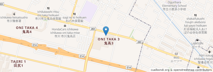 Mapa de ubicacion de マクドナルド en Japão, 千葉県, 市川市.