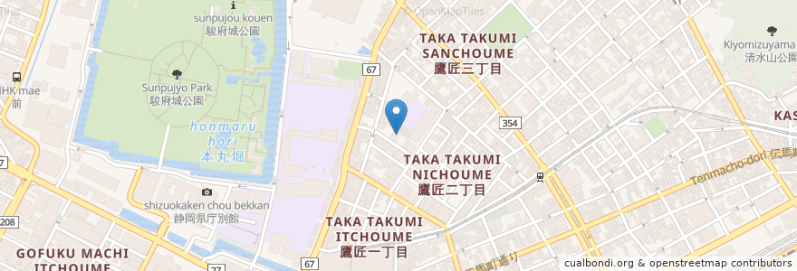 Mapa de ubicacion de 居酒屋蔵 en اليابان, شيزوكا, 静岡市, 葵区.