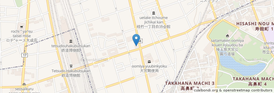 Mapa de ubicacion de ココス en Japan, Präfektur Saitama, Saitama, 大宮区.