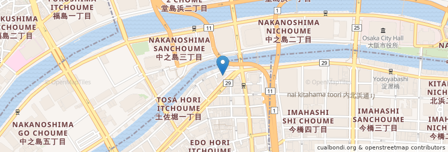 Mapa de ubicacion de Asahi Beerfront en اليابان, أوساكا, أوساكا, 北区.
