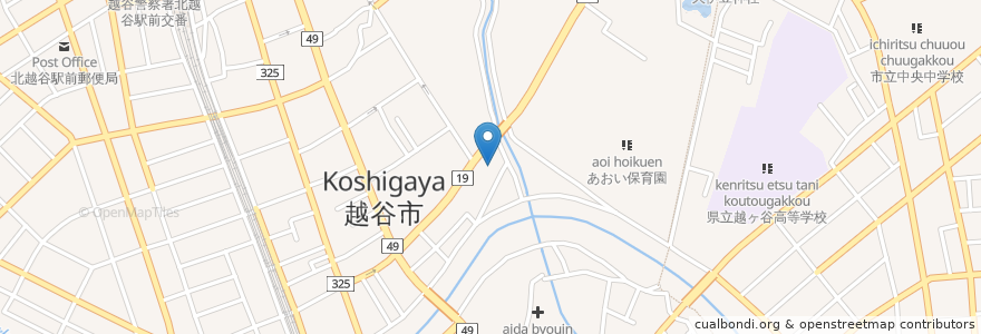 Mapa de ubicacion de ドラッグ　セイムス en 日本, 埼玉県, 越谷市.