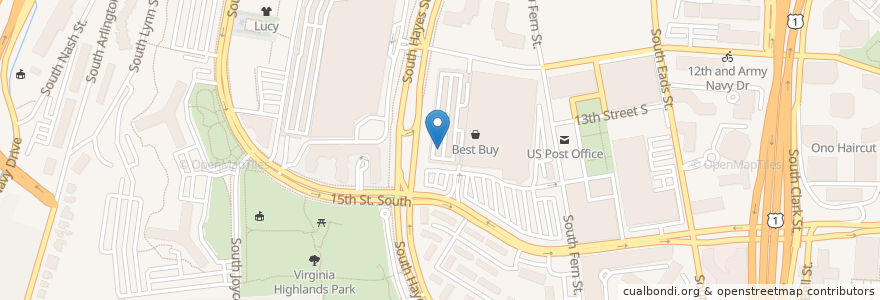 Mapa de ubicacion de Chevys en アメリカ合衆国, バージニア州, Arlington County, Arlington.