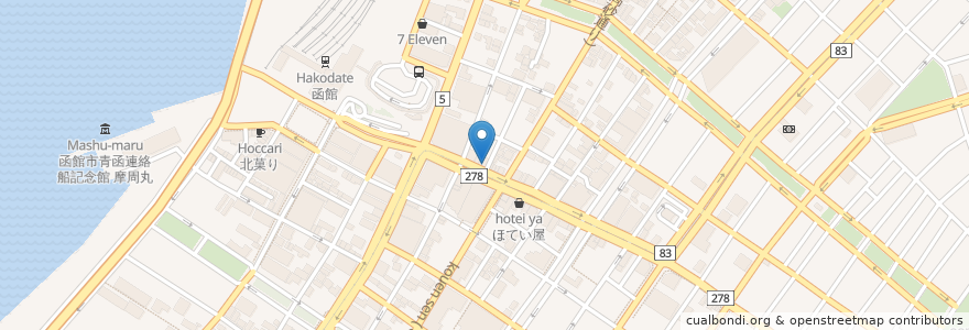 Mapa de ubicacion de ゆうみん en Japonya, 北海道, 渡島総合振興局, 函館市.