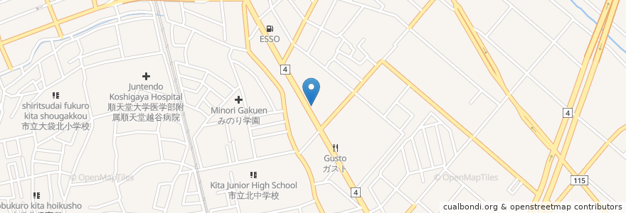 Mapa de ubicacion de ドラッグストア セキ en 日本, 埼玉県, 越谷市.