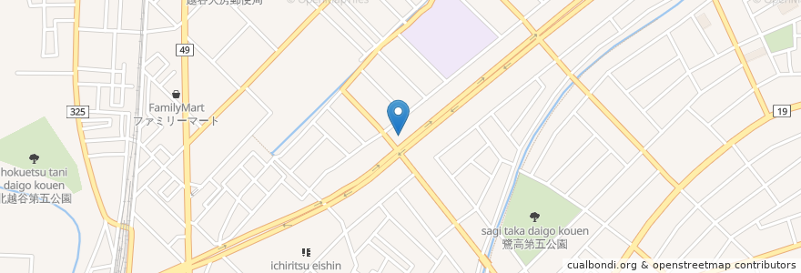 Mapa de ubicacion de デニーズ en Japan, 埼玉県, 越谷市.