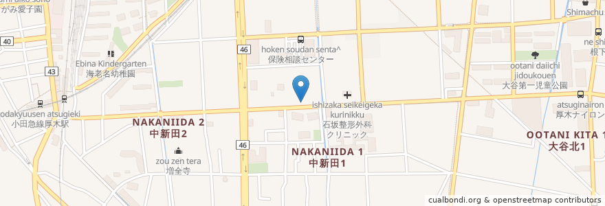 Mapa de ubicacion de えびな上野藪そば en 일본, 가나가와현, 海老名市.