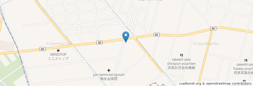 Mapa de ubicacion de あおば歯科 en اليابان, 埼玉県, 春日部市.