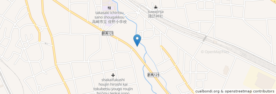 Mapa de ubicacion de ウエルシア 高崎上佐野店 en Japan, Gunma Prefecture, Takasaki.