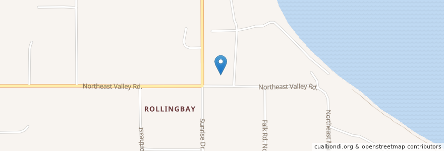 Mapa de ubicacion de Rolling Bay Hall en United States, Washington, Kitsap County, Bainbridge Island.