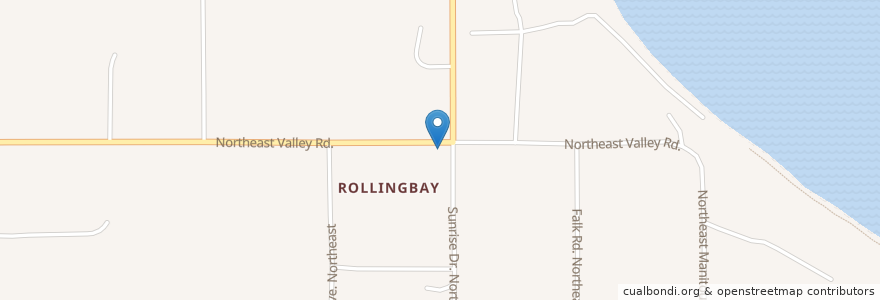 Mapa de ubicacion de Rollingbay Post Office en Estados Unidos De América, Washington, Kitsap County, Bainbridge Island.