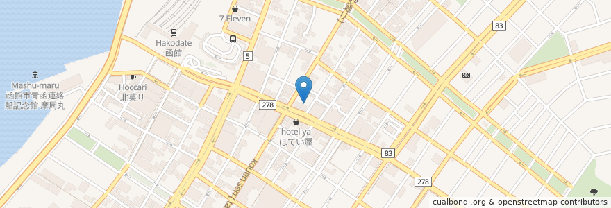 Mapa de ubicacion de ことぶき亭 en Jepun, 北海道, 渡島総合振興局, 函館市.