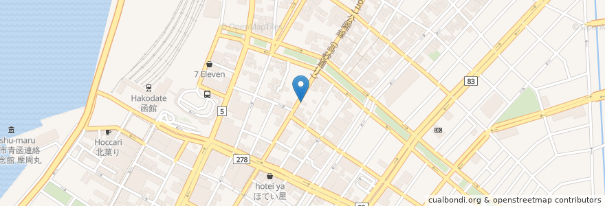 Mapa de ubicacion de さかえ寿し en اليابان, محافظة هوكايدو, 渡島総合振興局, 函館市.
