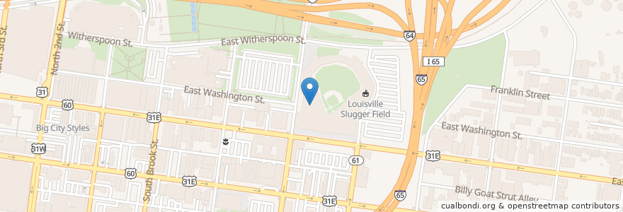 Mapa de ubicacion de Grand Slam Grill Counter en Amerika Syarikat, Kentucky, Jefferson County, Louisville.