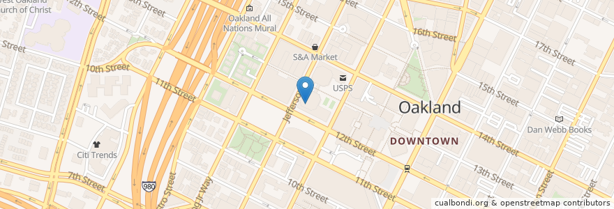 Mapa de ubicacion de Ronald V. Dellums Federal Building Cafeteria en United States, California, Alameda County, Oakland.