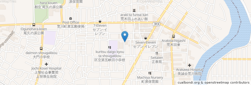 Mapa de ubicacion de papasu en 日本, 东京都/東京都, 足立区.