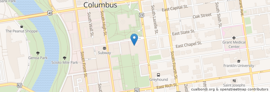 Mapa de ubicacion de Market 65 en Estados Unidos De América, Ohio, Franklin County, Columbus.