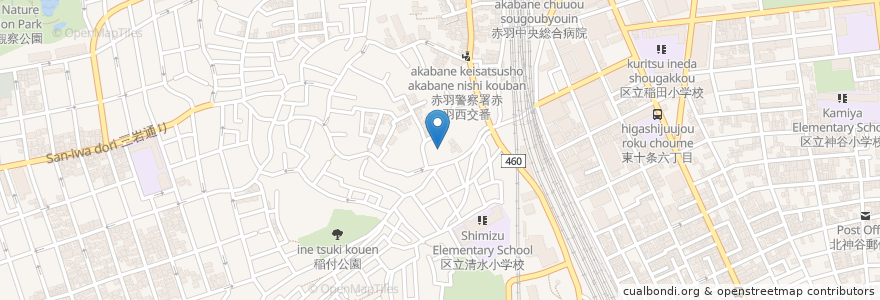 Mapa de ubicacion de 香取神社 en Japão, Tóquio, 北区.