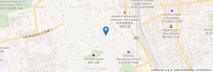 Mapa de ubicacion de 法眞寺 en 日本, 東京都, 北区.