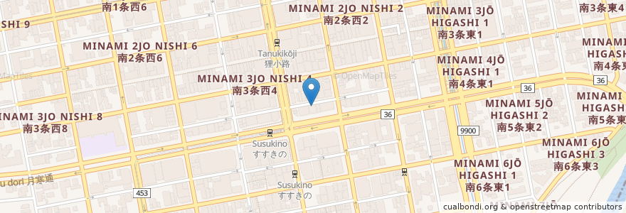 Mapa de ubicacion de ミルク村 en 日本, 北海道, 石狩振興局, 札幌市, 中央区.